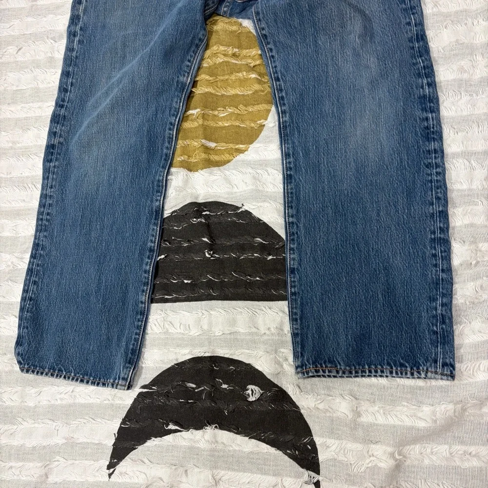 Levis 501 Jeans Mens 36x30 Blue Straight Fit Leg Medium Wash Cotton Button Fly